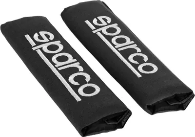 Productafbeelding van SPARCO gordelbeschermer, 2 stuks, zwart. Beschermt de autogordel en zorgt voor comfort