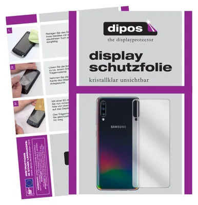 A collage of images showing instructions for applying a screen protector and a product shot of a phone with a screen protector.