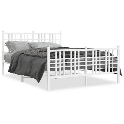 Obrázok produktu pre vidaXL Posteľný rošt s čelom a nohami kovový biely 120x200 cm