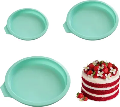 Produktbild von Runde Kuchenformen Set - 3 Stück - Silikon - Hitzebeständig