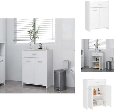 Produktbild von vidaXL Badezimmerschrank Weiß 60x33x80 cm Holzwerkstoff -  Badezimmermöbel-Sets