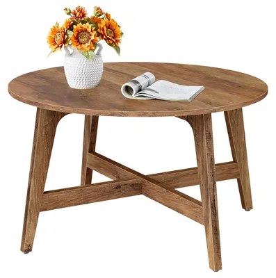Produktbild von VASAGLE Couchtisch rund, 80 cm Wohnzimmertisch, konische Beine – Braun