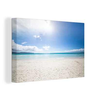Produktbild von OneMillionCanvasses® - Leinwandbilder - 150x100 cm, Strand - Insel - Sonne, Wandbilder Kunstdruck Wanddekoration
