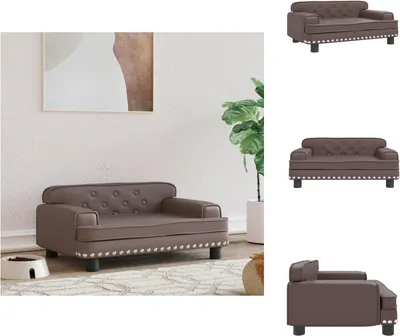 Obrázek produktu pro vidaXL Pelíšek pro psy hnědý 70x45x30 cm Imitace kůže - Pelíšky pro psy