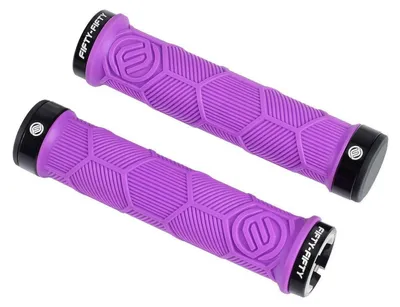 Obrázok produktu pre Rukoväte na bicykel, horský bicykel, protišmykové, gumové, dvojité upevnenie, fialové, priemer riadidiel 22,2 mm
