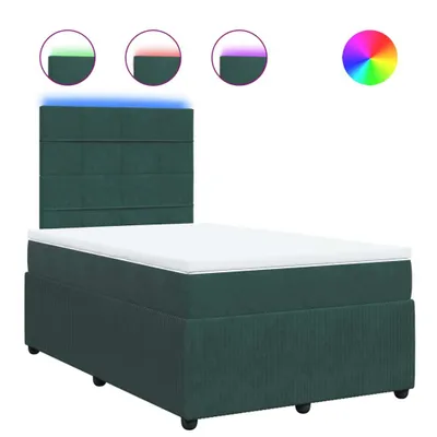 Produktbild von Boxspringbett mit Matratze Dunkelgrün 120x200 cm Samt