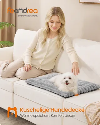 Produktbild von Hundedecke, Haustierdecke für Hunde, Katzen, beidseitig verwendbar, Hundesofa maschinenwaschbar, grau