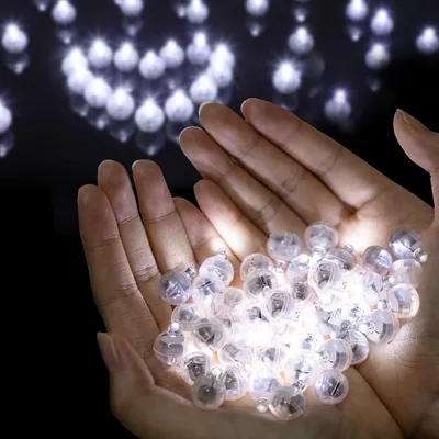 Productafbeelding van Mini LED ballonlampen ronde LED ballonnen - Set van 100 - Kleurrijke Knipperende Feestverlichting Voor Papieren