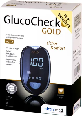 Produktbild von Glucocheck Gold sada glukometrů pro měření glykémie mg/dl 1 ks