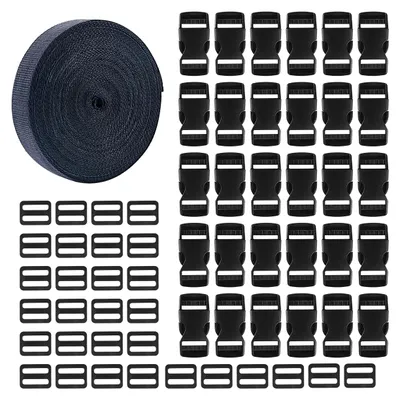 Nylon Gurtband 10 m + 30 Schnallen 25 mm für Rucksack & Tasche