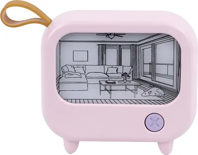 Image de Veilleuse Light Up Painting TV Shaped 2 Lighting Modes USB Rechargeable Portable Table Bedside Lamps Bedroom Home Decor Pink