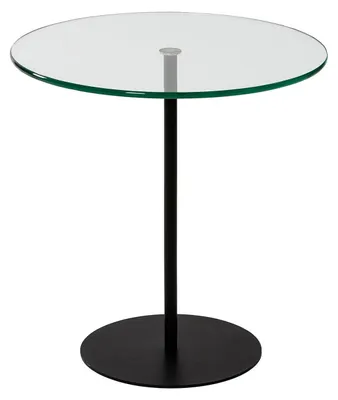 Beistelltisch schwarz 50x50x50 cm, gehärtetes Glas, Metallrahmen