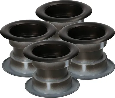 Produktbild von KOTARBAU® 4er Set Luftgitter Rund Schwarz matt aus Kunststoff für Badezimmertüren