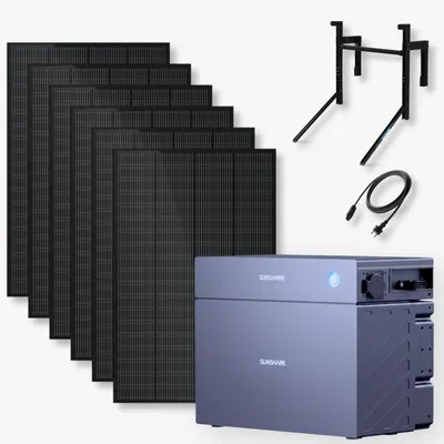 Produktbild von Sunshare RAY Balkonkraftwerk 1200 Wp, GLORY Speicher 4,0 kWh, Betonhalterung
