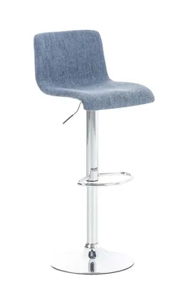 Produktbild von CLP Barhocker Hover mit Stoffbezug blau Material Gestell Metall in Chromoptik