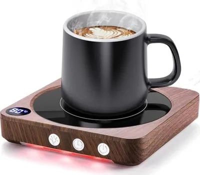 Produktbild von Tassenwärmer，Kaffeewärmer für den Schreibtisch mit Temperaturanzeige, 2-12H Automatische Abschaltung, Intelligenter Kerzenwärmer，Halten Sie Getränke