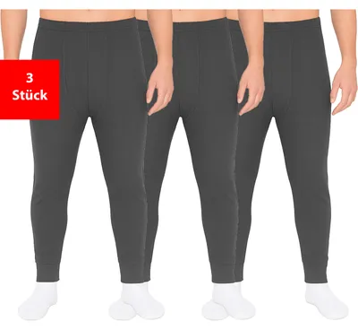 Produktbild von Thermounterhose Herren Thermo Hose im 3er Pack warme bequeme lange Unterhose Winter - XL 3er Pack