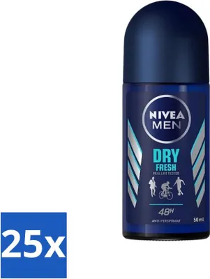 Obrázok produktu pre Nivea Men Deodorant Roller Dry Fresh 48 hodín dlhotrvajúci účinok 50 ml - hodnotné balenie - 25 kusov