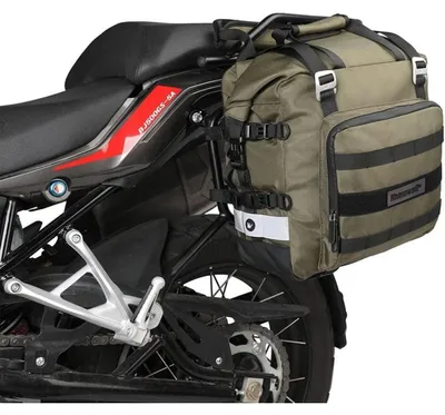 Productafbeelding van Waterdichte motorzadeltas, snelsluiting, adventure model, groen, 20 liter