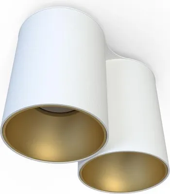 Obrázek produktu pro Malé stropní svítidlo bílé zlato H: 13 cm 2x GU10 Kompaktní moderní předsíň Obývací pokoj Stropní světlo Povrchová montáž Reflektor