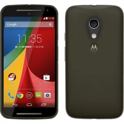 Produktbild von PhoneNatic Case kompatibel mit Motorola Moto G 2014 2. Generation - grau Silikon Hülle Slimcase + 2 Schutzfolien