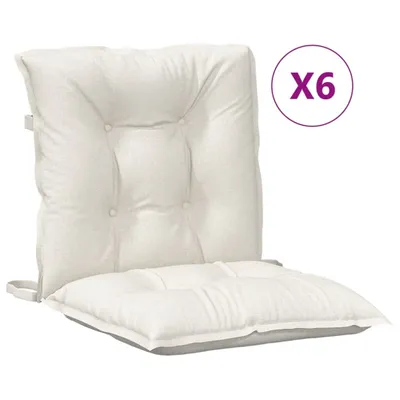 Produktbild von vidaXL Niedriglehner-Auflagen 6 Stk. Melange Creme 100x50x7 cm Stoff