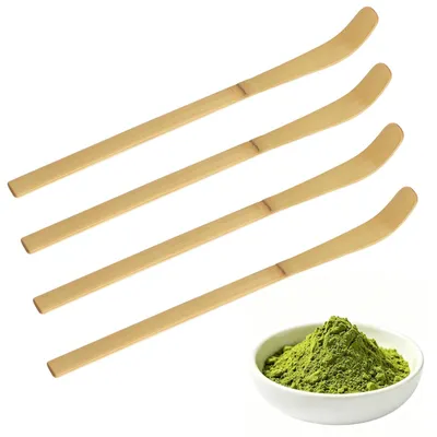 Produktbild von Matcha Löffel - 4 Stück aus Bambus - Chashaku Teelöffel für Teezeremonie