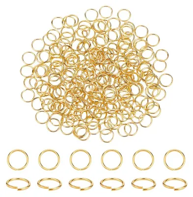 260 Messing-Springringe 10 mm gold – extra starke O-Ringe für Schmuck