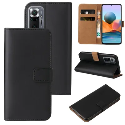 Produktbild von Handyhülle für Xiaomi Redmi Note 10 Pro Klapphülle Bookcase Flip Cover Hülle Handy Tasche Etui Farbe: Schwarz