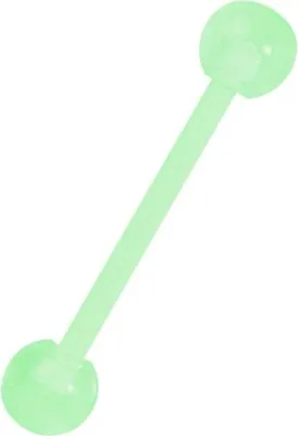 Produktbild von Karisma Bioplast UV Acryl Grün Zungenpiercing Hantel 5/5mm Kugeln - 14.0 Millimeter
