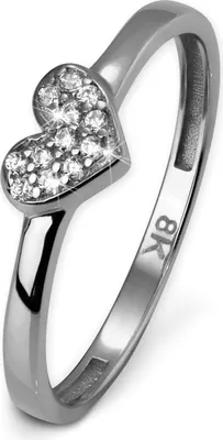 Produktbild von GoldDream Gold Ring 8 Karat Zirkonia weiß Herz Gr.54 333er Weißgold GDR503J54