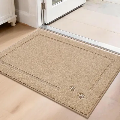 Produktbild von Fußmatte 50x80 cm, Schmutzfangmatte, saugfähig, rutschfest, beige für Flur