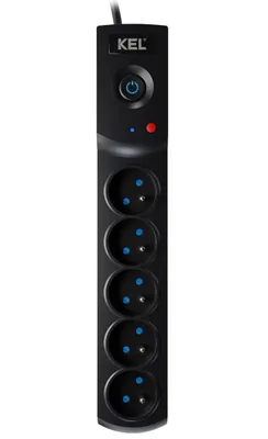 Zdjęcie produktu dla Listwa zasilająca przeciwprzepięciowa 5-gniazd 3m czarna 10A 2300W W-100038