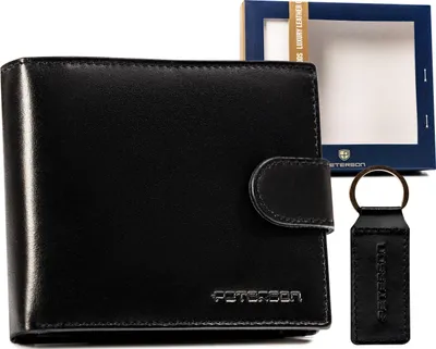 Produktbild von Peterson | Geschenkset: Brieftasche und Schlüsselanhänger, aus Leder, für Herren