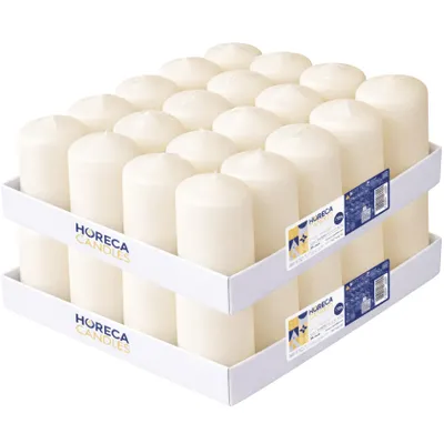 Immagine prodotto di CANDELE HORECA Candele a colonna 40 pezzi - durata 12 ore, avorio, non profumate, 4×7 cm