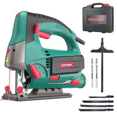 Stichsäge 800 W, 6 Geschwindigkeiten, Laserguide, 6 Blätter, 110 mm