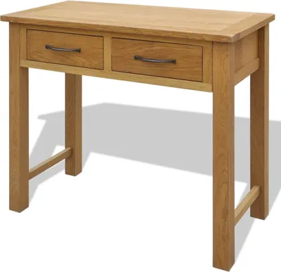 Produktbild von vidaXL Frisiertisch mit Hocker Massivholz Eiche