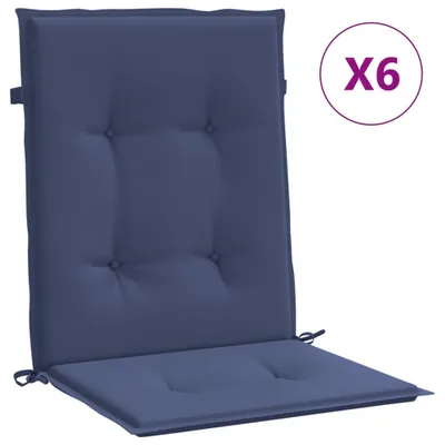 Produktbild von vidaXL Niedriglehner-Auflagen 6 Stk. Marineblau Stoff