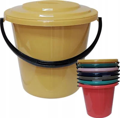 Image de seau multi-usages de 16 litres avec couvercle et graduation.