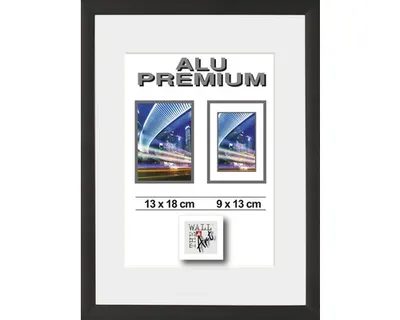 Produktbild von Portraitrahmen Alu Duo schwarz 13x18 cm