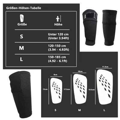 Imagen del producto de Protectores de tibia ligeros, transpirables, ergonómicos, antideslizantes, talla L, para fútbol