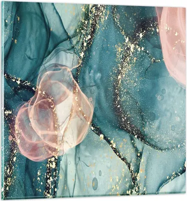 Produktbild von Bilder auf glas - Einteilig - Flüssigkeit Gold Rosa - 60x60cm - Glasbilder - Wandbilder - Bilder - zum Aufhängen bereit - Wanddekoration aus Glas - Glas Bilder - Wandbild auf Glas - GAC60x60-4817
