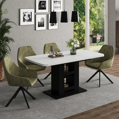 Immagine prodotto di tavolo da pranzo allungabile Vicco Fenaro Bianco/nero 120 x 80 cm, Model 59608