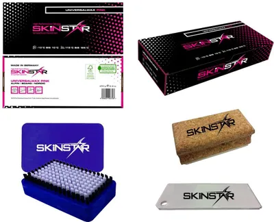 Obrázok produktu pre Súprava na voskovanie lyží SkinStar pre začiatočníkov, 4-dielna, univerzálny vosk pre alpské lyže + bežecké lyže + snowboard