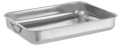 Ovenschale 40 cm, Edelstahl, rechteckig, mit Griffen, 4-teilig