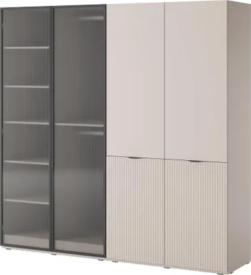 Produktbild von BETTSO Satz von 2 modularen Schränken SANDBOX NOVA cashmere + FLUTES mit LED-Beleuchtung