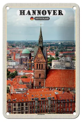Produktbild von Blechschild Städte Hannover Marktkirche Altstadt 12x18cm Dekoration