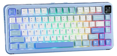 Obrázok produktu pre Bezdrôtová herná klávesnica s displejom, 75%, s možnosťou výmeny spínačov, RGB podsvietenie, rozloženie QWERTY