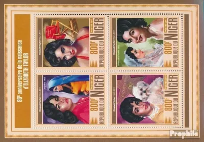 Produktbild von Briefmarken Niger 2017 Mi 5326-5329 Kleinbogen (kompl. Ausg.) postfrisch Elizabeth Taylor