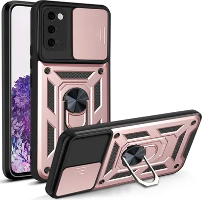 Produktbild von Galaxy S20 Hülle mit 360° Drehbarer Magnetische Ring Ständer Halter Dia Kameraschutz TPU Bumper Silikon Schutzhülle für Samsung Galaxy S20 Rosa